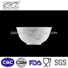 High quality durable porcelain round soup bowl with flower decoration